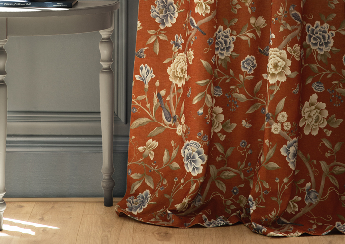 Porcelain Garden Pencil Pleat, Rust - Ready Made Curtains - Image 6